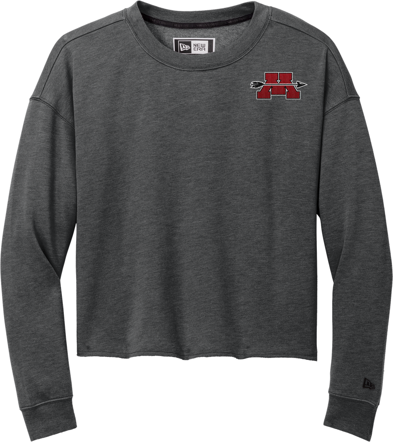 Mercer Arrows New Era Ladies Tri-Blend Fleece Crop Crew