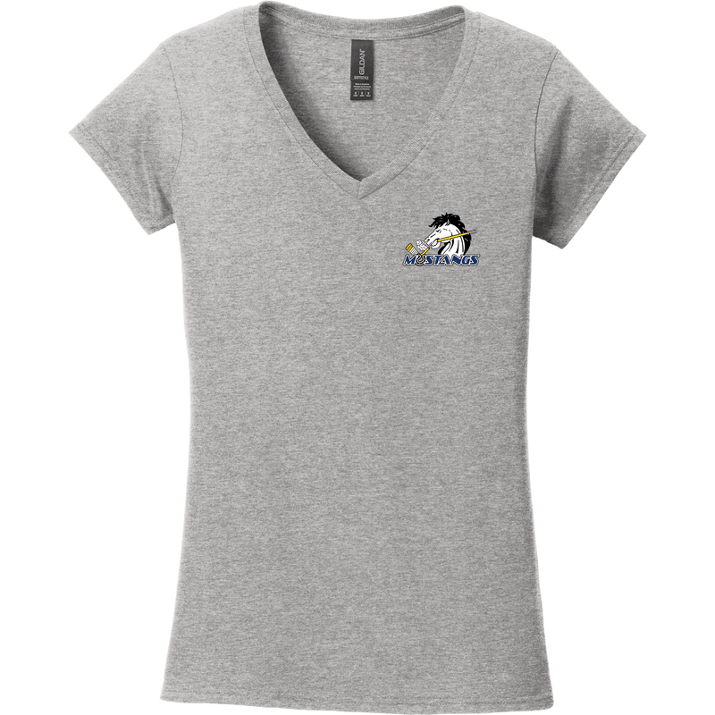 Mid-State Mustangs Softstyle Ladies Fit V-Neck T-Shirt