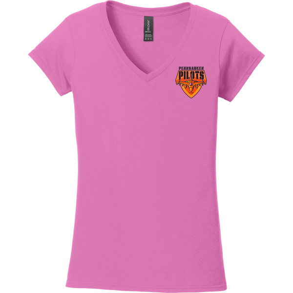 Pennsauken Pilots Softstyle Ladies Fit V-Neck T-Shirt