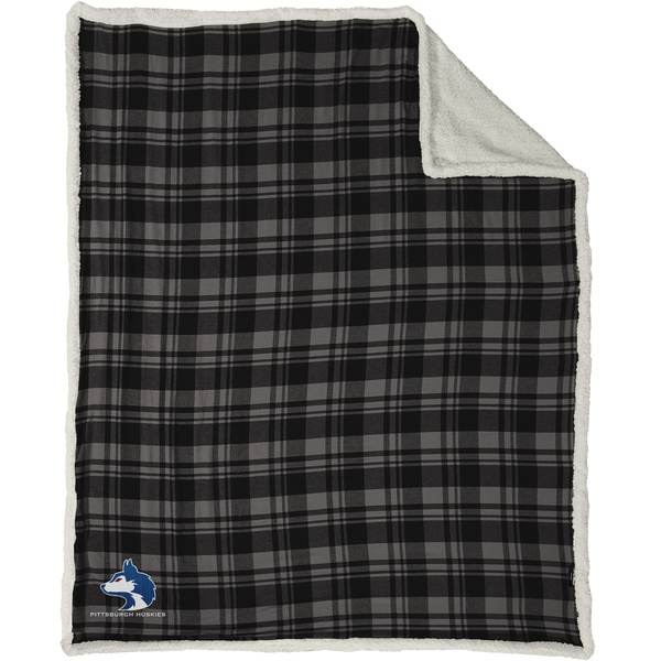 Pittsburgh Huskies Flannel Sherpa Blanket