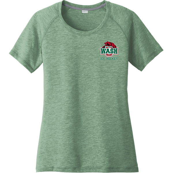 Wash U Ladies PosiCharge Tri-Blend Wicking Scoop Neck Raglan Tee