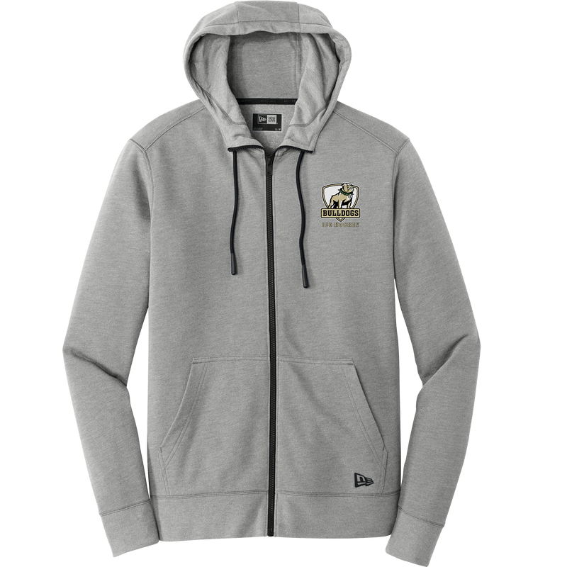 HVM Bulldogs New Era Tri-Blend Fleece Full-Zip Hoodie