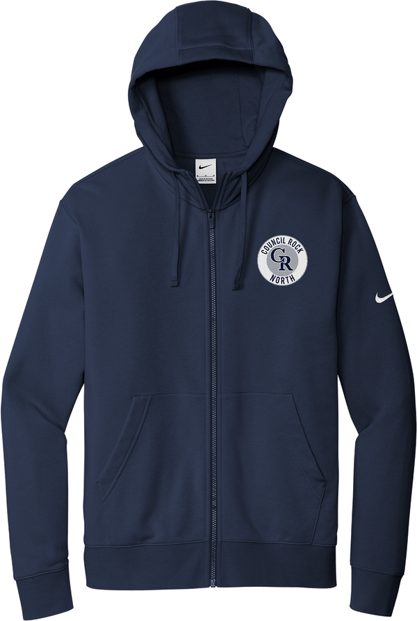 Council Rock North Nike Club Fleece Sleeve Swoosh Full-Zip Hoodie