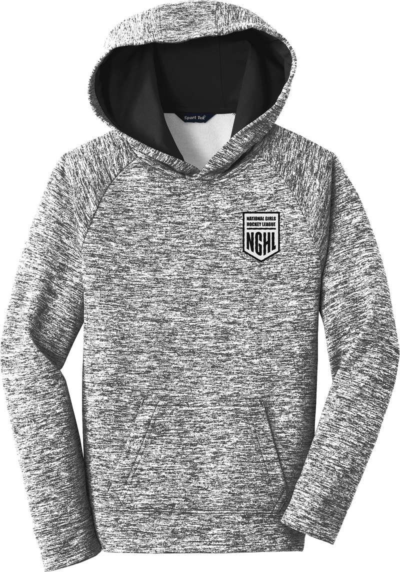 NGHL Youth PosiCharge Electric Heather Fleece Hooded Pullover