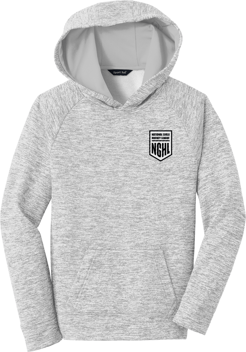 NGHL Youth PosiCharge Electric Heather Fleece Hooded Pullover