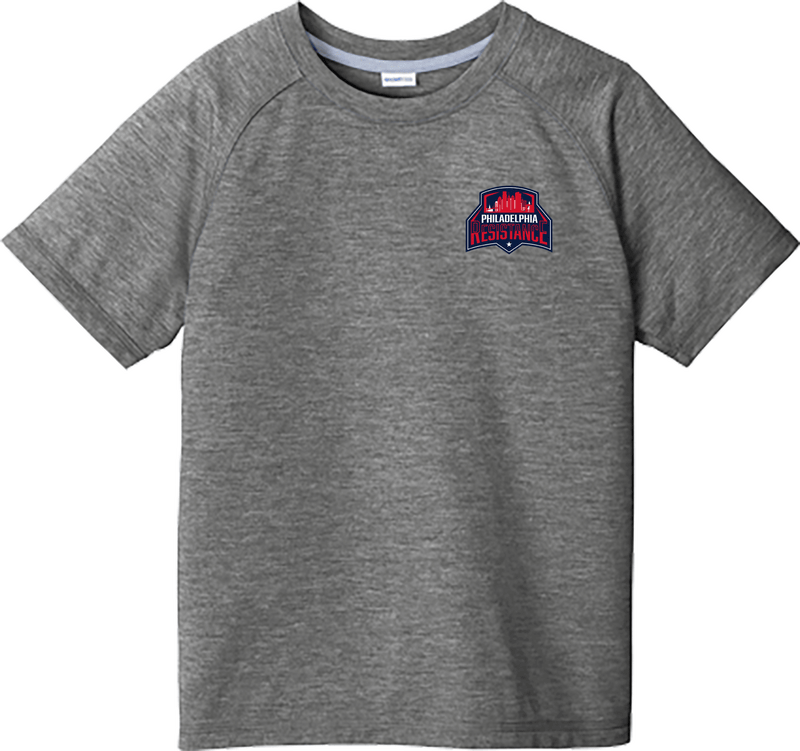 Philadelphia Resistance Youth PosiCharge  Tri-Blend Wicking Raglan Tee