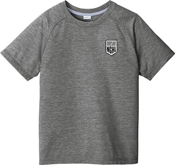 NGHL Youth PosiCharge  Tri-Blend Wicking Raglan Tee (D2223-LC)