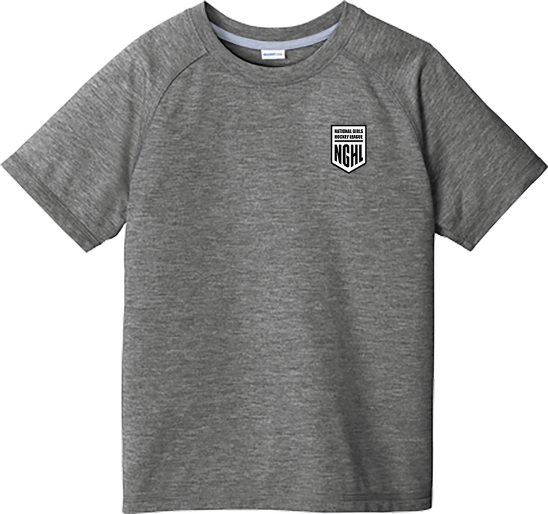 NGHL Youth PosiCharge  Tri-Blend Wicking Raglan Tee